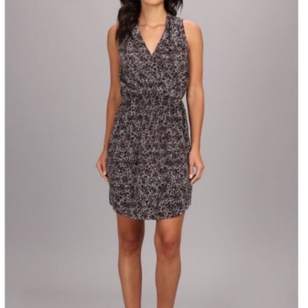 Rebecca Taylor grey leopard silk dress